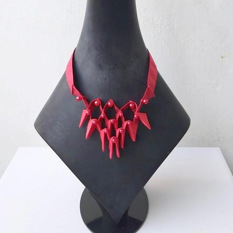Collar H0267 - Red origami collar
